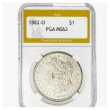 1882-O Morgan Silver Dollar PGA MS63