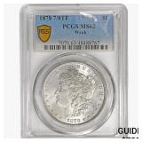 1878 7/8TF Morgan Silver Dollar PCGS MS63 Weak