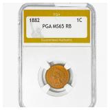 1882 Indian Head Cent PGA MS65 RB