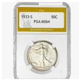 1933-S Walking Liberty Half Dollar PGA MS64