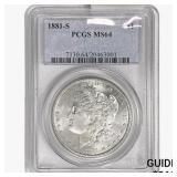 1881-S Morgan Silver Dollar PCGS MS64
