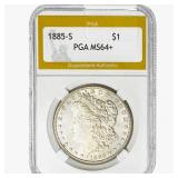 1885-S Morgan Silver Dollar PGA MS64+
