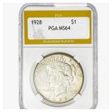 1928 Silver Peace Dollar PGA MS64