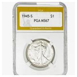 1945-S Walking Liberty Half Dollar PGA MS67