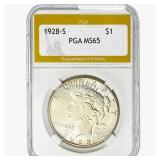 1928-S Silver Peace Dollar PGA MS65