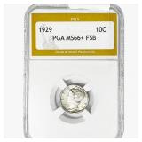 1929 Mercury Silver Dime PGA MS66+ FSB