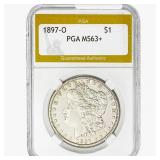 1897-O Morgan Silver Dollar PGA MS63+