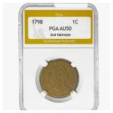 1798 Draped Bust Large Cent PGA AU50 2nd