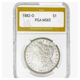 1882-O Morgan Silver Dollar PGA MS65