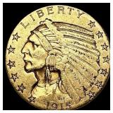 1915 $5 Gold Half Eagle NEARLY UNCIRCULATED