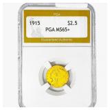 1915 $2.50 Gold Quarter Eagle PGA MS65+