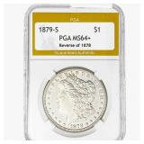 1879-S Morgan Silver Dollar PGA MS64+ REV 78