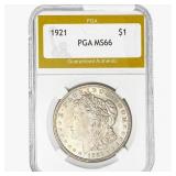 1921 Morgan Silver Dollar PGA MS66