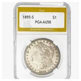 1895-S Morgan Silver Dollar PGA AU58