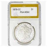1878-CC Morgan Silver Dollar PGA MS64
