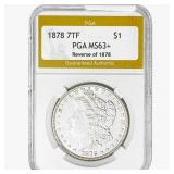 1878 7TF Morgan Silver Dollar PGA MS63+