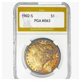 1902-S Morgan Silver Dollar PGA MS63