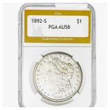 1892-S Morgan Silver Dollar PGA AU58