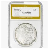 1880-O Morgan Silver Dollar PGA MS65