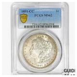 1891-CC Morgan Silver Dollar PCGS MS62