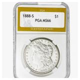 1888-S Morgan Silver Dollar PGA MS66