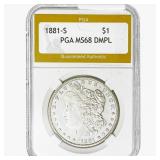 1881-S Morgan Silver Dollar PGA MS68 DMPL