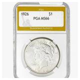 1926 Silver Peace Dollar PGA MS66
