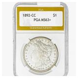 1892-CC Morgan Silver Dollar PGA MS63+