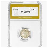 1881 Nickel Three Cent PGA MS67