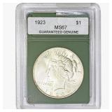 1923 Silver Peace Dollar GG MS67