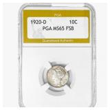 1920-D Mercury Silver Dime PGA MS65 FSB