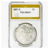 1887-O Morgan Silver Dollar PGA MS63+