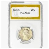 1935-S Washington Silver Quarter PGA MS63