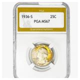 1936-S Washington Silver Quarter PGA MS67