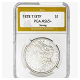 1878 7/8TF Morgan Silver Dollar PGA MS65+ Strong