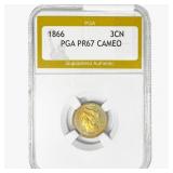 1866 Nickel Three Cent PGA PR67 CAMEO