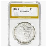 1883-S Morgan Silver Dollar PGA MS64