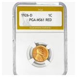 1926-D Wheat Cent PGA MS61 RED