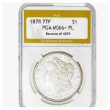 1878 7TF Morgan Silver Dollar PGA MS66+ PL REV 79