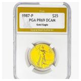 1987-P $25 1/2oz Gold Eagle PGA PR69 DCAM