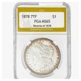 1878 7TF Morgan Silver Dollar PGA MS65 REV 78
