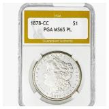 1878-CC Morgan Silver Dollar PGA MS65 PL