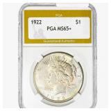 1922 Silver Peace Dollar PGA MS65+