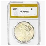1925 Silver Peace Dollar PGA MS65