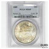 1885 Morgan Silver Dollar PCGS MS65