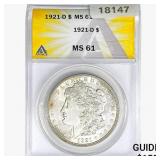 1921-D Morgan Silver Dollar ANACS MS61