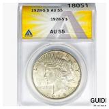 1928-S Silver Peace Dollar ANACS AU55