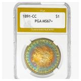1891-CC Morgan Silver Dollar PGA MS67+