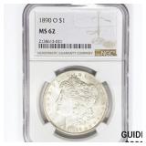 1890-O Morgan Silver Dollar NGC MS62