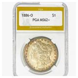1886-O Morgan Silver Dollar PGA MS62+